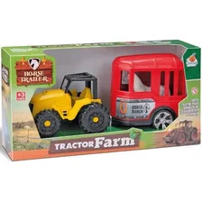 Trator Farm Horse Trailer Orange Toys Foto mini  2