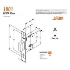 Trava Auxiliar Alta Segurança Stam Trava Tetra 1001 Branco Foto mini  2