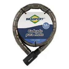 Trava Cadeado Segurança Motos Bicicleta Anti-furto 1,00 Mts Cor Cinza-escuro Foto  mini 1