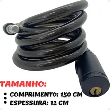 Trava Corrente Cadeado Moto Bicicleta Bike Segurança Estepe 12x150 Foto mini 2