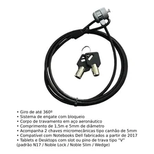 Trava De Segurança Notebook Feasso Fcl-03 Com Chave V-n17 Foto mini  3