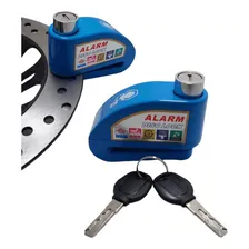 Trava Disco De Freio Com Alarme Moto Cadeado Cor Azul Foto mini 1