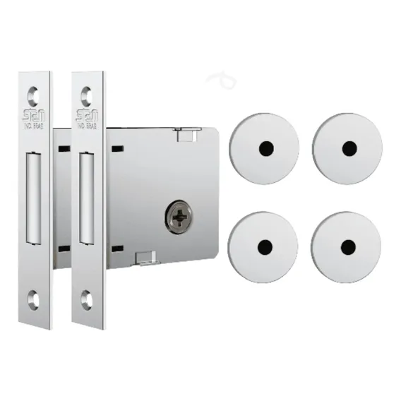 Trava Fechadura Auxiliar Stam 1004 Par Inox 4 Chaves Tetra Foto 1