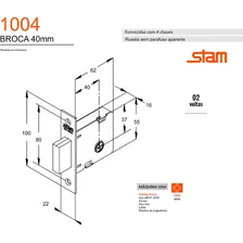 Trava Fechadura Auxiliar Stam 1004 Par Inox 4 Chaves Tetra Foto mini 2