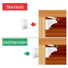 Trava Magnética 4 Peças Para Gaveta Armário Porta Safety 1st Foto mini 3
