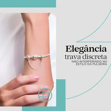 Trava Pega Ladrão Prata Pura CompatÃvel Pulseira Pandora Foto mini 4