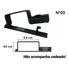 Trava porta cadeado para portao 35 x 50 Tecnotrava cor preto Foto mini 1