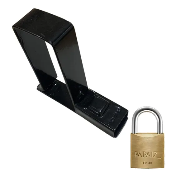 Trava Portão Tecnotrava N9 125x50mm Carbono Cadeado Papaiz Foto 1