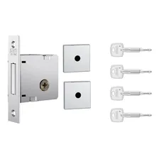Trava Tetra Stam Fechadura Auxiliar Roseta Quadrada Inox Foto mini 1