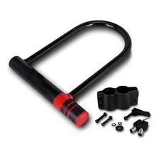 Trava Tranca Cadeado U Bike Bicicleta Moto Lock Aço 180x320 Foto mini 1
