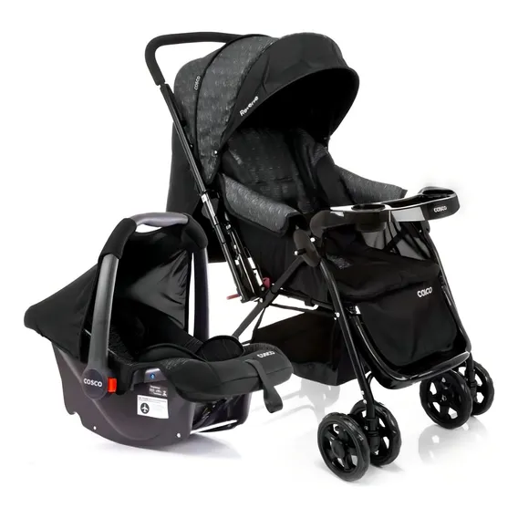 Travel System Reverse Preto Rajado Até 15kg CAX00430 Cosco Kids Foto 1