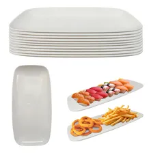 Travessa Branca Para Sushi Melamina Premium/plástico 10 Un Foto  mini 1