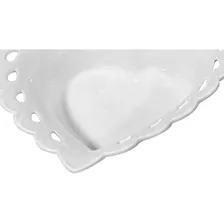 Travessa Petisqueira De Coração Em Porcelana 14x13cm Heart Foto mini 3