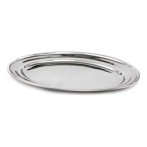 Travessa Rasa Oval Inox Foto 1