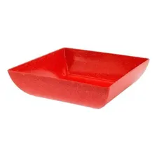 Travessa Saladeira Fruteira Quadrada Vermelha Plástico Foto mini 1