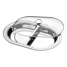 Travessa Tramontina Ciclo Com Divis贸rias E Tampa 45 Cm Cor Inox Foto mini 1