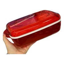 Travessa Tupperware Microplus Retangular Vermelha 1,7 Litros Foto mini 1