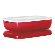 Travessa Tupperware Microplus Retangular Vermelha 1,7 Litros Foto mini 2