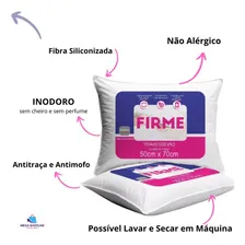 Travesseiro 50 X 70 Cm Lavavel Fibra Siliconada Kit 2 Foto mini 3