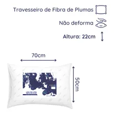 Travesseiro Abstrato Fibra De Plumas + Fronha 100% Algodão Cor Branco Foto mini 4