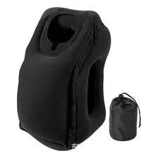 Travesseiro Almofada Viagem Inflável Dobrável Avião Preto Foto mini 1
