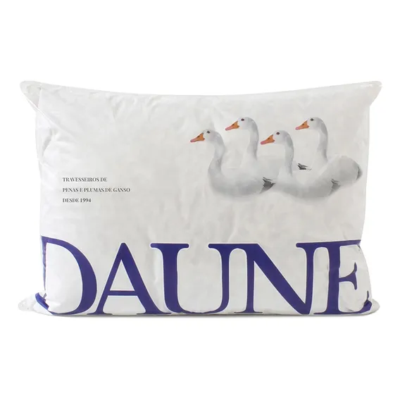 Travesseiro daune penas e plumas de ganso 50cmx70cm branco conforto Foto 1