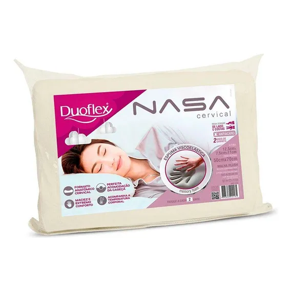 Travesseiro Duoflex Nasa Cervical Visco Nn2100 50x70 Foto 1
