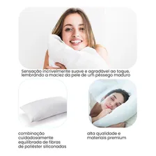 Travesseiro King Adulto 50x90 Branco Soft Peach Confortavel Foto mini  2
