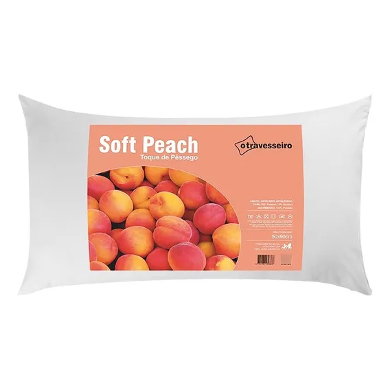 Travesseiro King Adulto 50x90 Branco Soft Peach Confortavel Foto 1