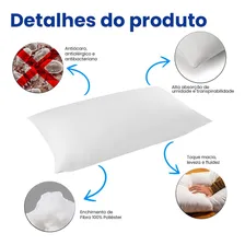 Travesseiro King Adulto 50x90 Branco Soft Peach Confortavel Foto mini  3