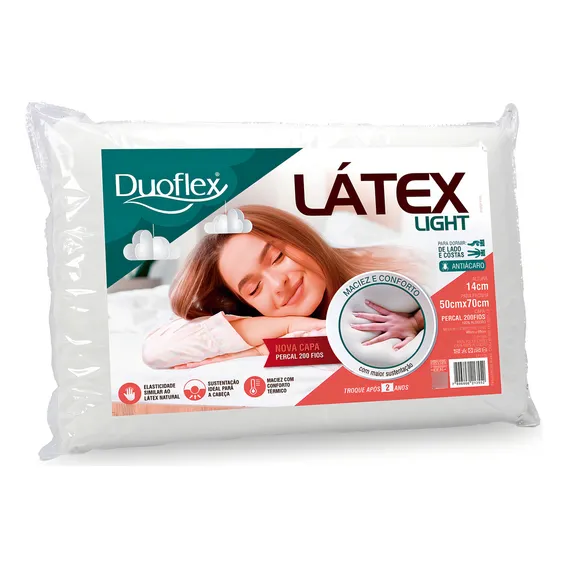Travesseiro Látex Light Duoflex 14cm Foto 1