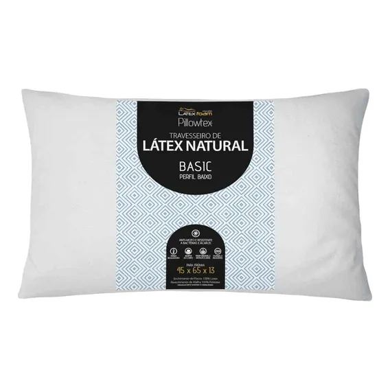 Travesseiro Látex Natural Flocos Latexfoam Basic Baixo 13cm Cor Branco Foto 1