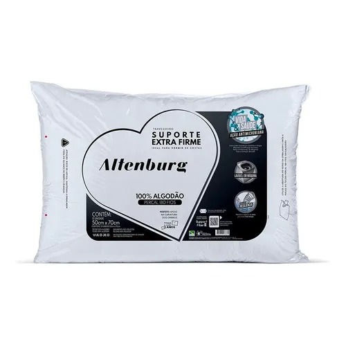 Travesseiro Suporte Extra Firme Percal 180 Fios - Altenburg Cor Branco Tamanho UNICO Foto 1