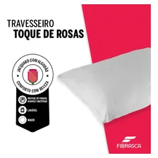 Travesseiro Toque De Pluma Hipoalergênico Plumax Toque De Rosas Fibrasca 50x70 Branco Foto mini  2