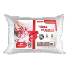 Travesseiro Toque De Pluma Hipoalergênico Plumax Toque De Rosas Fibrasca 50x70 Branco Foto  mini 1