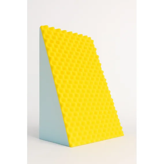 Travesseiro Triangulo Espuma Ortopedico Encosto 65x45cm Travesseiro Amarelo E Azul Cirurgia Descanso Almofada Triangular Foto 1
