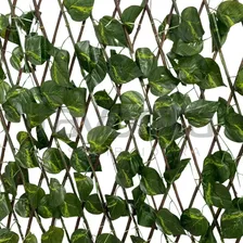 Treliça Gradil Em Madeira Com Folhas Artificiais Decoração Foto mini 4