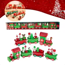 Trem De Madeira Decoração Natal Vintage Trenzinho Brinquedo Foto mini 1