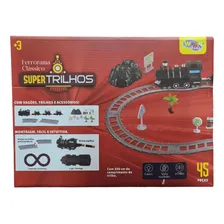 Trem Ferrorama Clássico Super Trilhos Locomotiva 45 Peças Foto mini 2
