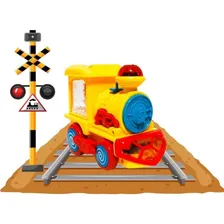 Trem Locomotiva Solta Fumaça Luzes Som Brinquedo Infantil Pilha Foto mini  3