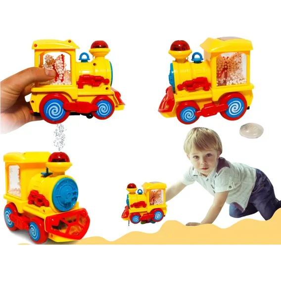 Trem Locomotiva Solta Fumaça Luzes Som Brinquedo Infantil Pilha Foto 1