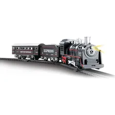 Trem Trenzinho Locomotiva 2 Vagões Com Som E Luz AA Foto mini 1