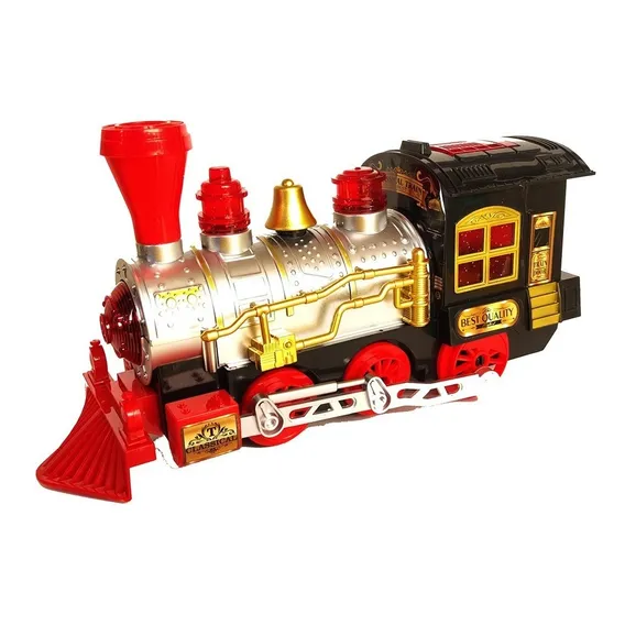 Trem Trenzinho Super Locomotiva Com Luz E Som E Solta Fumaça Foto 1