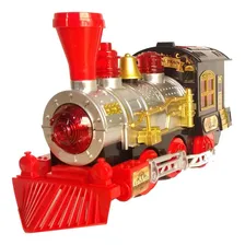 Trem Trenzinho Super Locomotiva Com Luz E Som E Solta Fumaça Foto mini  2