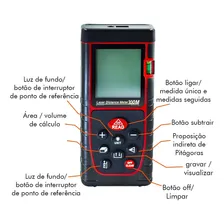 Trena Digital Medidor A Laser 100m Polegada Cubos Foto mini 4