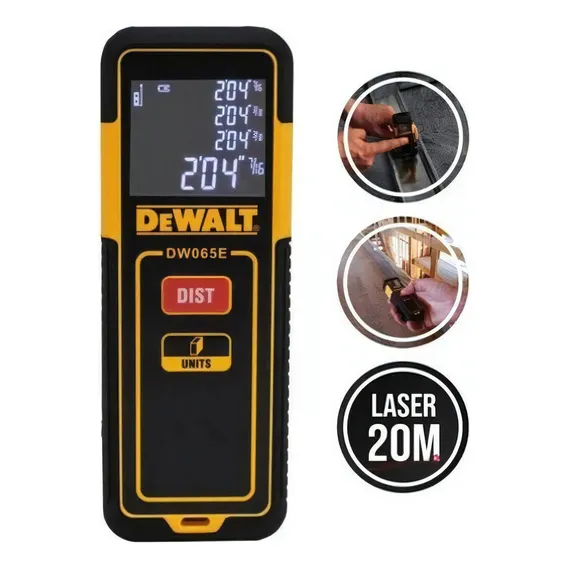 Trena Medidor De Distância A Laser 20m 65pés Dw065e Dewalt Foto 1
