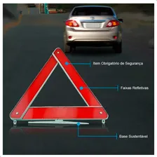 Triangulo Segurança Sinalização Carro Universal Base Branca Foto mini 2