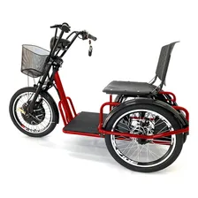 Triciclo ElĂ©trico 800w LĂtio RĂ© Farol E Alarme Fox Vermelho Foto mini 3