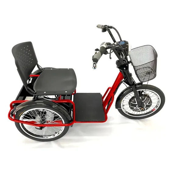 Triciclo ElĂ©trico 800w LĂtio RĂ© Farol E Alarme Fox Vermelho Foto 1
