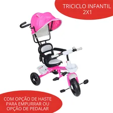 Triciclo Eletrico Infantil C/ Capota Rosa Importway Bw084rs Foto mini 3